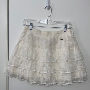 Hollister Off White Embroidered Skirt